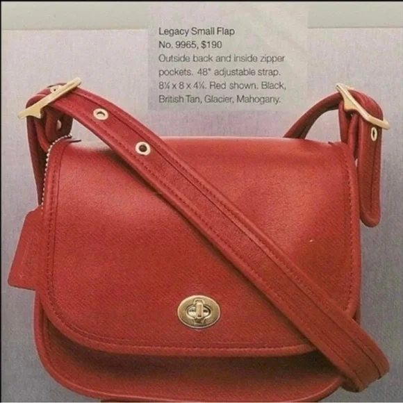 ❤️SOLD❤️Vintage Coach Mahogany Legacy Small Flap 9965 - Picture 9 of 10